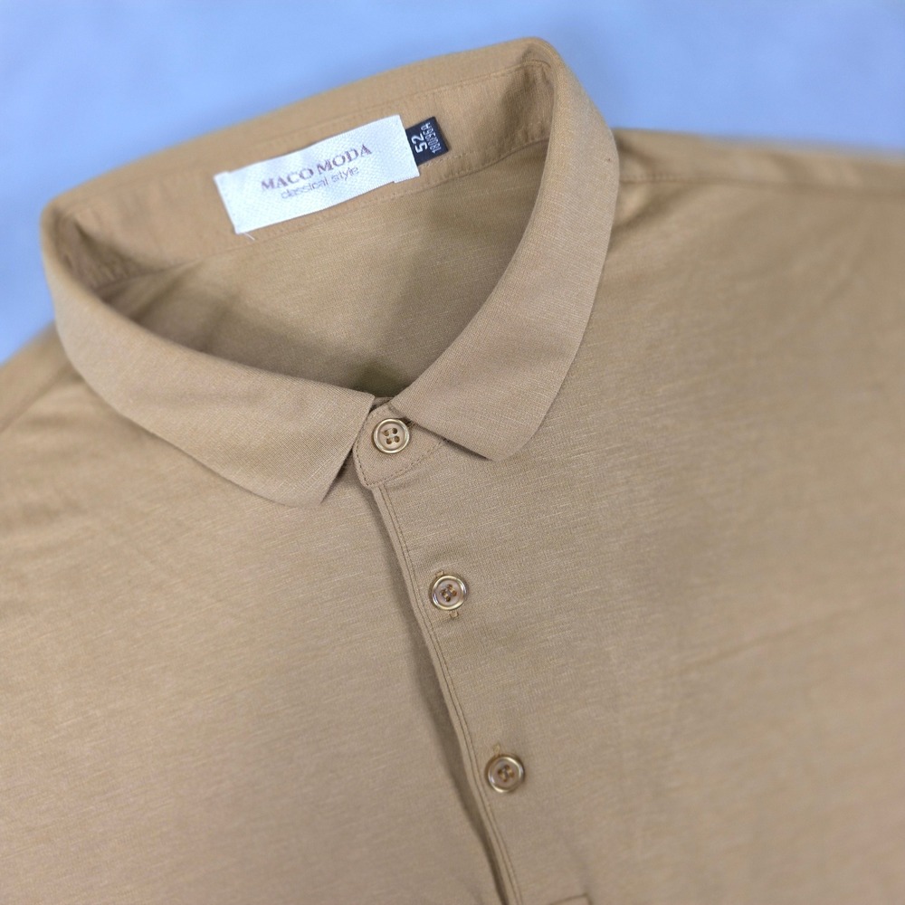 MACO MODA Men's Polo Shirt Short Sleeve Tan Casual Business Size‎ 52 / 180/96A